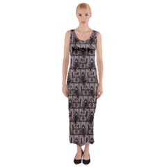 Gothic Church Pattern Fitted Maxi Dress