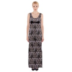 Gothic Church Pattern Maxi Thigh Split Dress