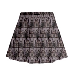 Gothic Church Pattern Mini Flare Skirt