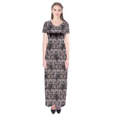 Gothic Church Pattern Short Sleeve Maxi Dress