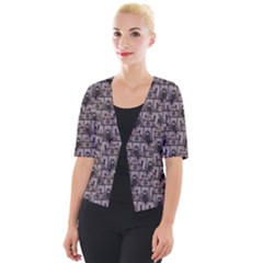 Gothic Church Pattern Cropped Button Cardigan