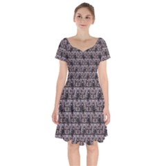 Gothic Church Pattern Short Sleeve Bardot Dress