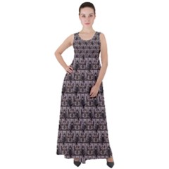 Gothic Church Pattern Empire Waist Velour Maxi Dress