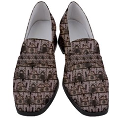 Gothic Church Pattern Women s Chunky Heel Loafers