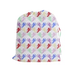 Colorful Cherubs White Drawstring Pouch (xl)