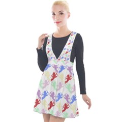 Colorful Cherubs White Plunge Pinafore Velour Dress by snowwhitegirl