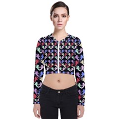 Colorful Cherubs Black Long Sleeve Zip Up Bomber Jacket