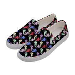 Colorful Cherubs Black Women s Canvas Slip Ons