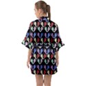 Colorful Cherubs Black Quarter Sleeve Kimono Robe View2