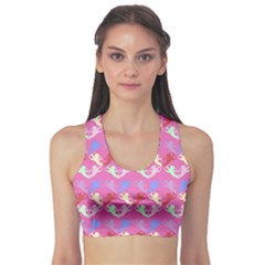 Colorful Cherubs Pink Sports Bra by snowwhitegirl