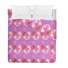 Colorful Cherubs Pink Duvet Cover Double Side (full/ Double Size) by snowwhitegirl