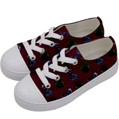 Gothic Girl Rose Red Pattern Kids  Low Top Canvas Sneakers