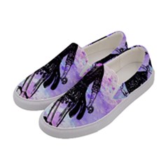 Vintage Girl Abstract Watercolor Women s Canvas Slip Ons