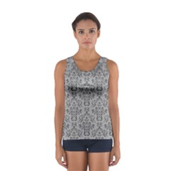 Victorian Paisley Grey Sport Tank Top 