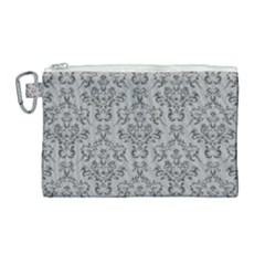 Victorian Paisley Grey Canvas Cosmetic Bag (large)