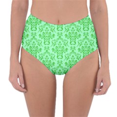 Victorian Paisley Green Reversible High-waist Bikini Bottoms