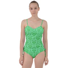 Victorian Paisley Green Sweetheart Tankini Set by snowwhitegirl