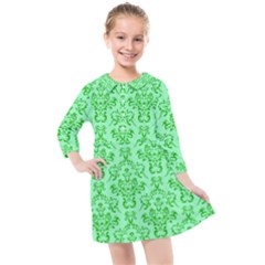 Victorian Paisley Green Kids  Quarter Sleeve Shirt Dress by snowwhitegirl