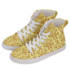 Victorian Paisley Yellow Men s Hi-top Skate Sneakers by snowwhitegirl