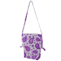 Retro Paisley Purple Folding Shoulder Bag by snowwhitegirl