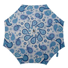 Retro Paisley Blue Hook Handle Umbrellas (small) by snowwhitegirl