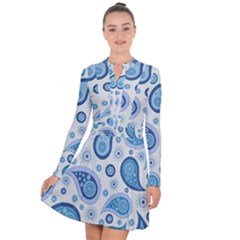 Retro Paisley Blue Long Sleeve Panel Dress by snowwhitegirl