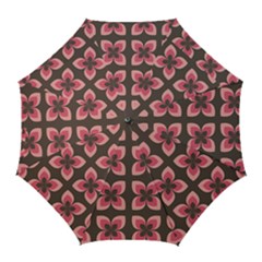 Retro Flower Pink Brown Golf Umbrellas