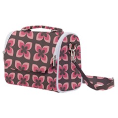 Retro Flower Pink Brown Satchel Shoulder Bag by snowwhitegirl