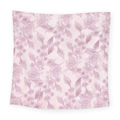 Pink Floral Square Tapestry (large)