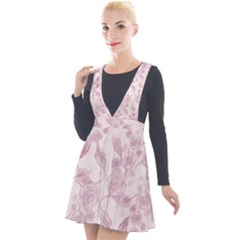 Pink Floral Plunge Pinafore Velour Dress by snowwhitegirl