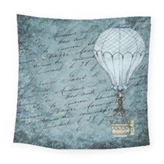 Vintage Hot Air Balloon Lettter Square Tapestry (large)