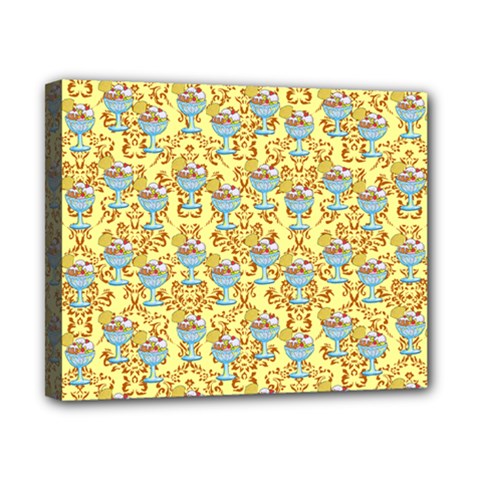 Paisley Yellow Sundaes Canvas 10  X 8  (stretched)