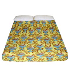 Paisley Yellow Sundaes Fitted Sheet (california King Size) by snowwhitegirl