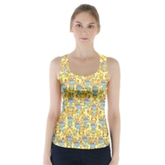 Paisley Yellow Sundaes Racer Back Sports Top by snowwhitegirl