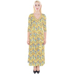Paisley Yellow Sundaes Quarter Sleeve Wrap Maxi Dress by snowwhitegirl