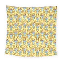 Paisley Yellow Sundaes Square Tapestry (large)