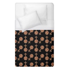 Victorian Crosses Black Duvet Cover (single Size)