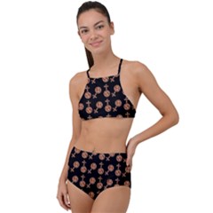 Victorian Crosses Black High Waist Tankini Set by snowwhitegirl