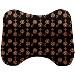 Victorian Crosses Black Head Support Cushion by snowwhitegirl