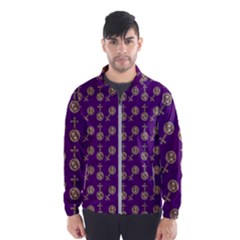 Victorian Crosses Purple Windbreaker (men) by snowwhitegirl