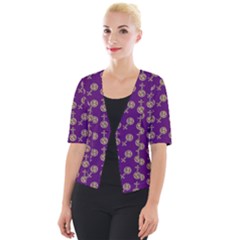 Victorian Crosses Purple Cropped Button Cardigan by snowwhitegirl