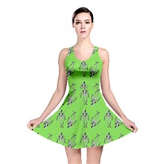Skeleton Green Reversible Skater Dress