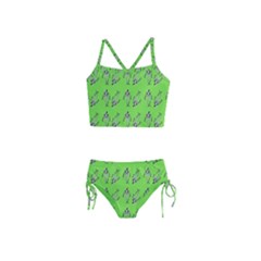 Skeleton Green Girls  Tankini Swimsuit