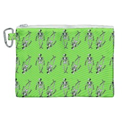 Skeleton Green Canvas Cosmetic Bag (XL)