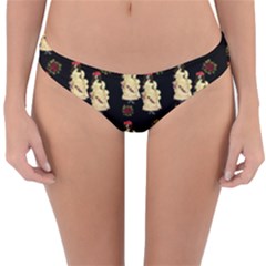 Victorian Skeleton Black Reversible Hipster Bikini Bottoms