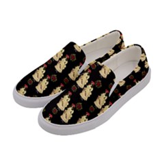 Victorian Skeleton Black Women s Canvas Slip Ons by snowwhitegirl