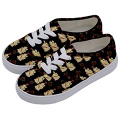 Victorian Skeleton Black Kids  Classic Low Top Sneakers by snowwhitegirl