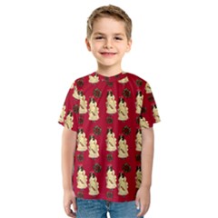 Victorian Skeleton Red Kids  Sport Mesh Tee