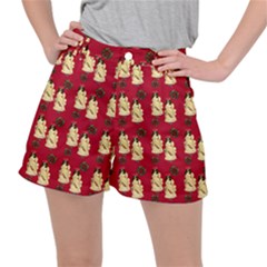Victorian Skeleton Red Stretch Ripstop Shorts