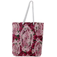 Guadalupe Roses Full Print Rope Handle Tote (large) by snowwhitegirl